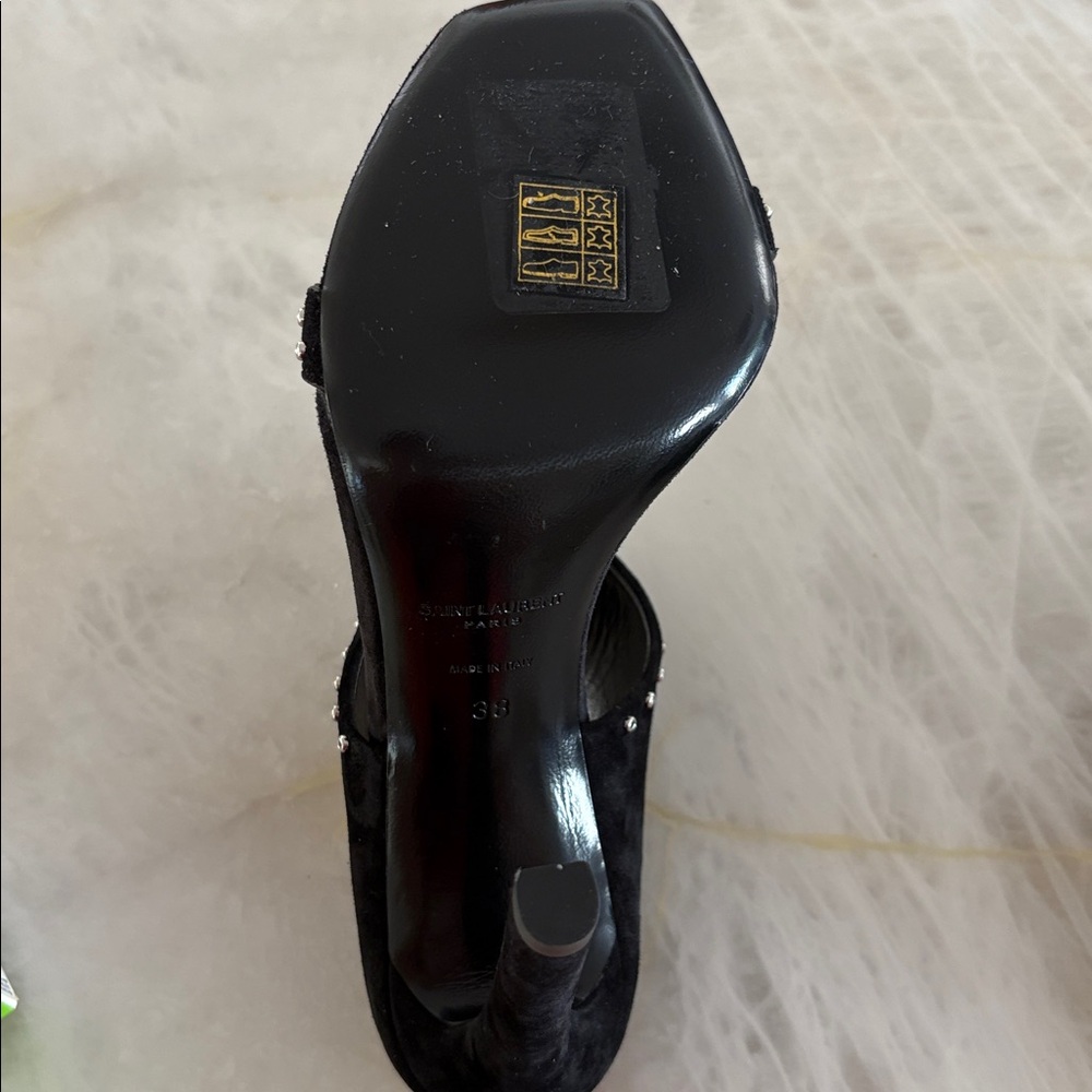 Saint Laurent Black Studded Heels Size 38 - Picture 7 of 15